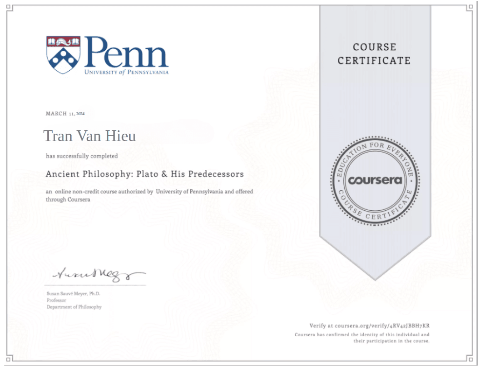 chung chi triet hoc co dai