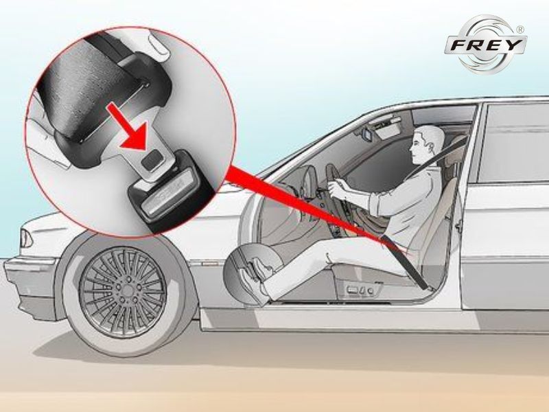 Hướng dẫn cách chỉnh ghế lái ô tô, tư thế ngồi không đau lưng 9 Kéo dây an toàn và đặt nó chéo qua phần xương chậu