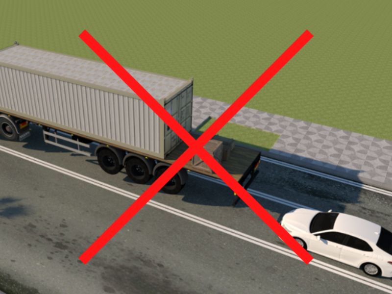 21+ Mẹo lái xe ô tô an toàn dành cho lái mới 12 Tránh dừng xe ngay sau đuôi xe tải hoặc container