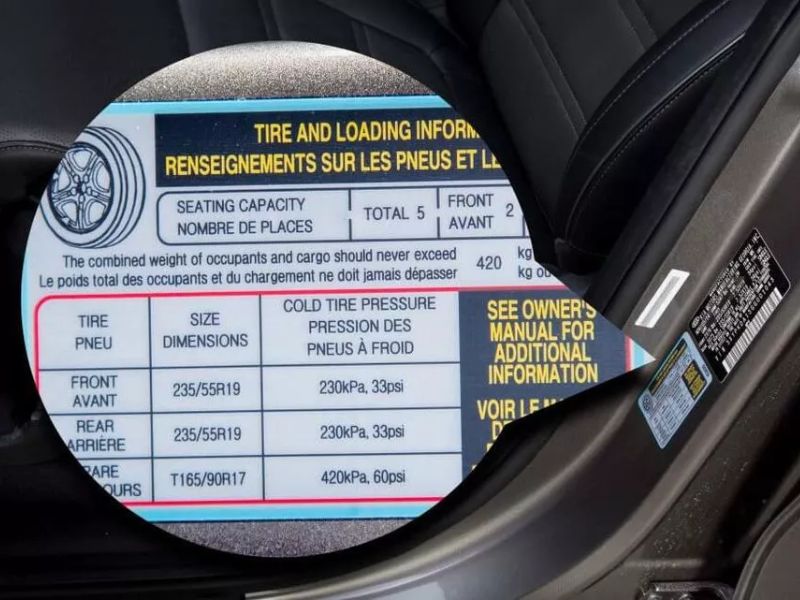 Hướng dẫn bơm lốp xe ô tô đúng cách, đúng áp suất 2 Xác định mức áp suất tiêu chuẩn dành cho từng loại lốp xe