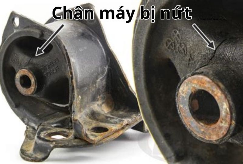 13 nguyên nhân hiện tượng xe ô tô bị giật khi tăng ga & cách xử lý 9 Chân máy hỏng, mất khả năng giảm chấn