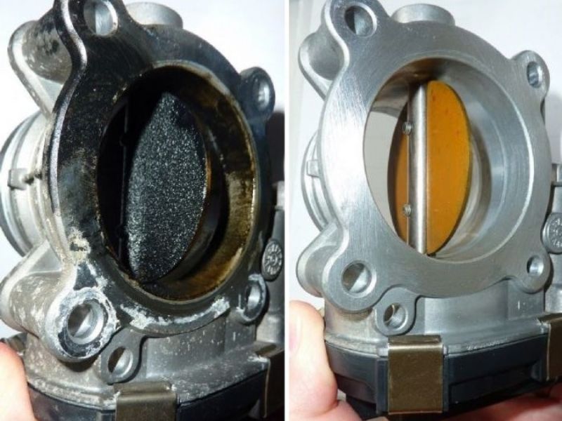 18 nguyên nhân & cách xử lý khi xe ô tô bị hụt ga chết máy triệt để 2 Họng ga bám nhiều muội than