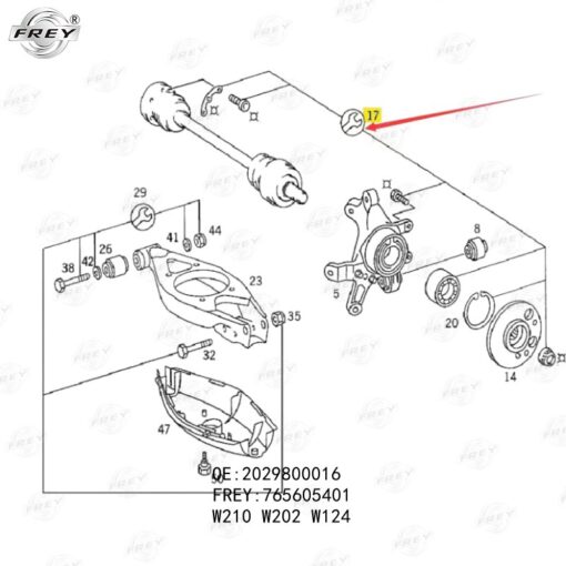 Bi moay ơ sau A2029800016 Mercedes C