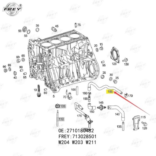 Ống nước Frey A2710180482 Mercedes C200 - Ảnh 4