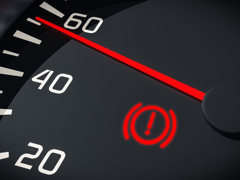 Đèn báo phanh sáng trên bảng taplo cảnh báo phanh đang gặp trục trặc