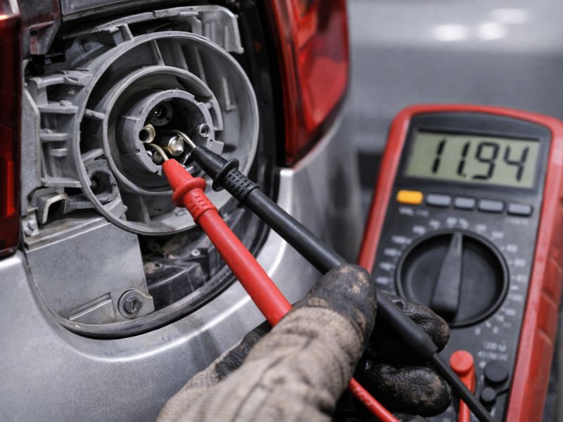 Dùng đồng hồ VOM đo điện áp tại đui đèn lùi