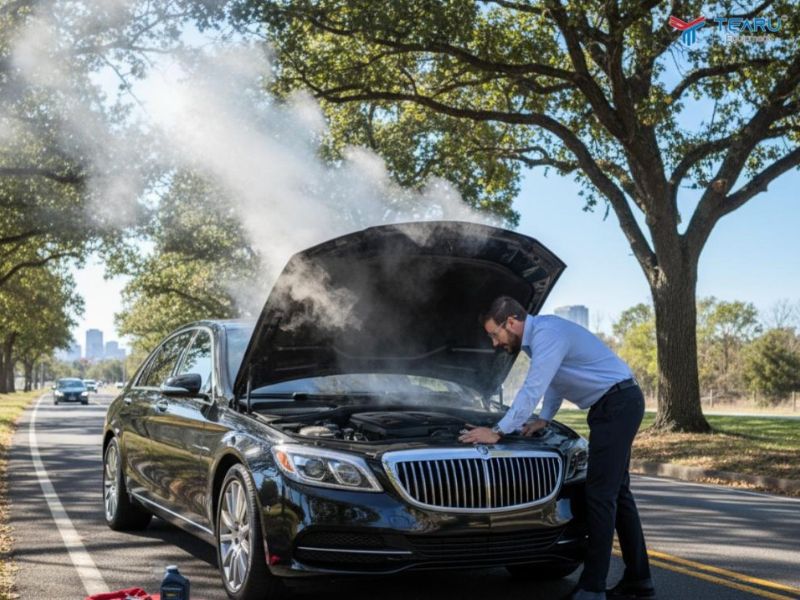 Hơi nước bốc lên từ nắp capo